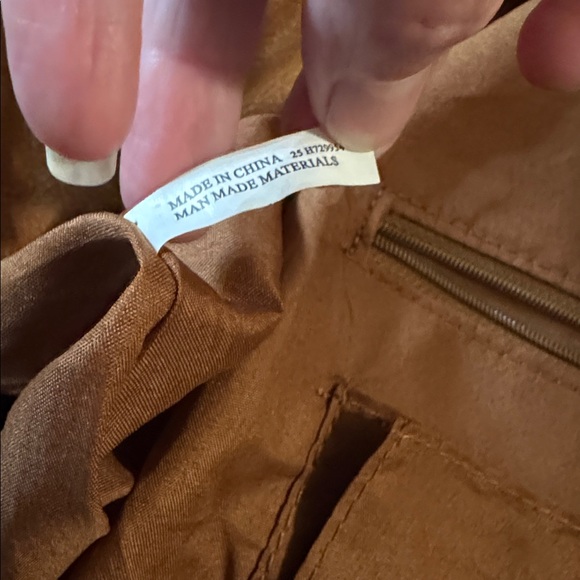 Studded Edgy Brown Vegan Leather Handbag - Picture 8 of 9